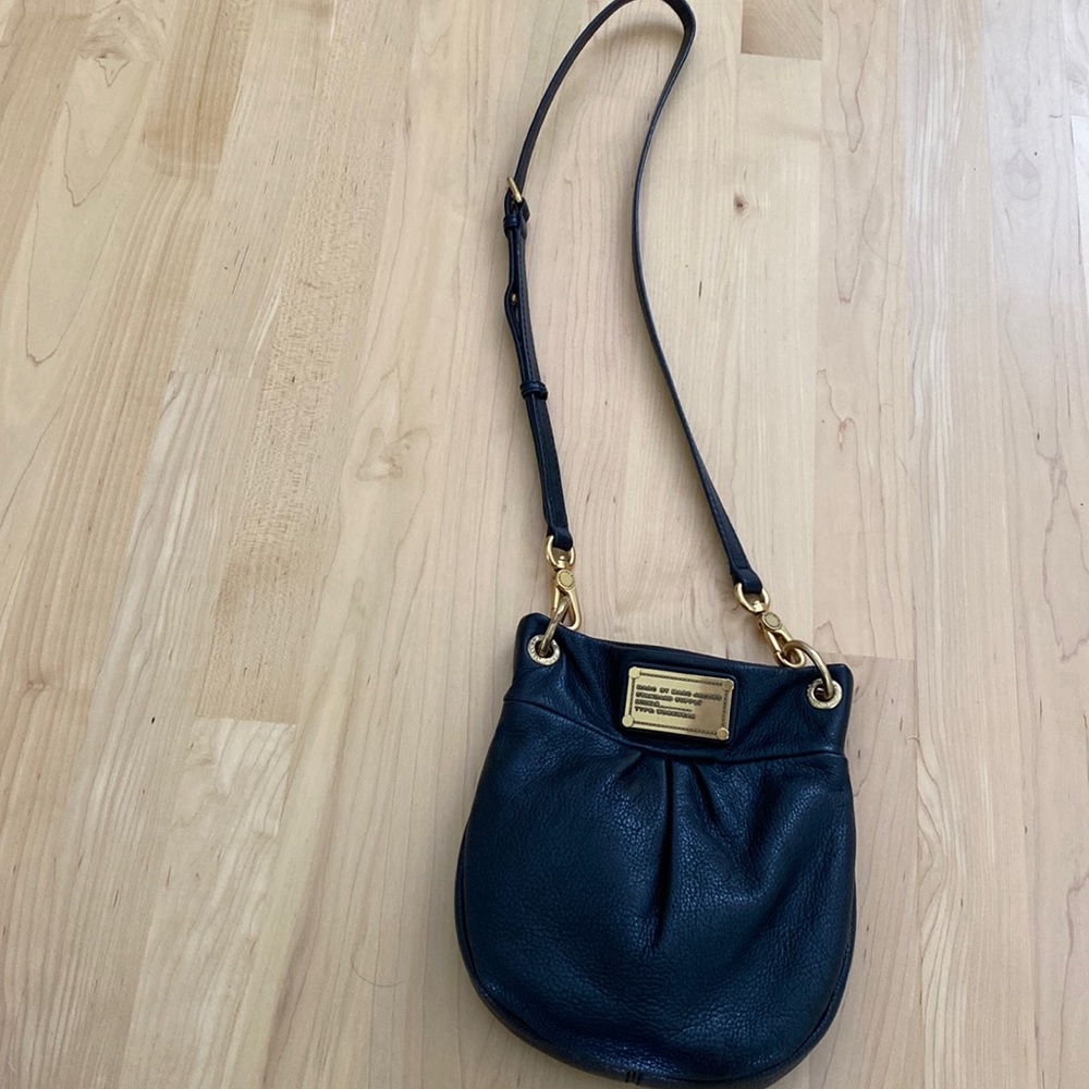 Black Leather Marc Jacobs Crossbody Bag